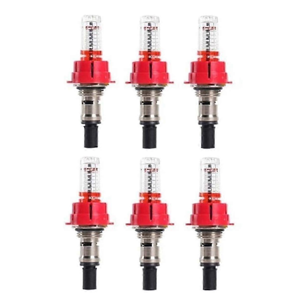 6 Pcs 1/2Underfloor Heating Manifold Flow Meter, Visual Flow Monitoring Regulator Compatible Underfloor Heati-cheng du