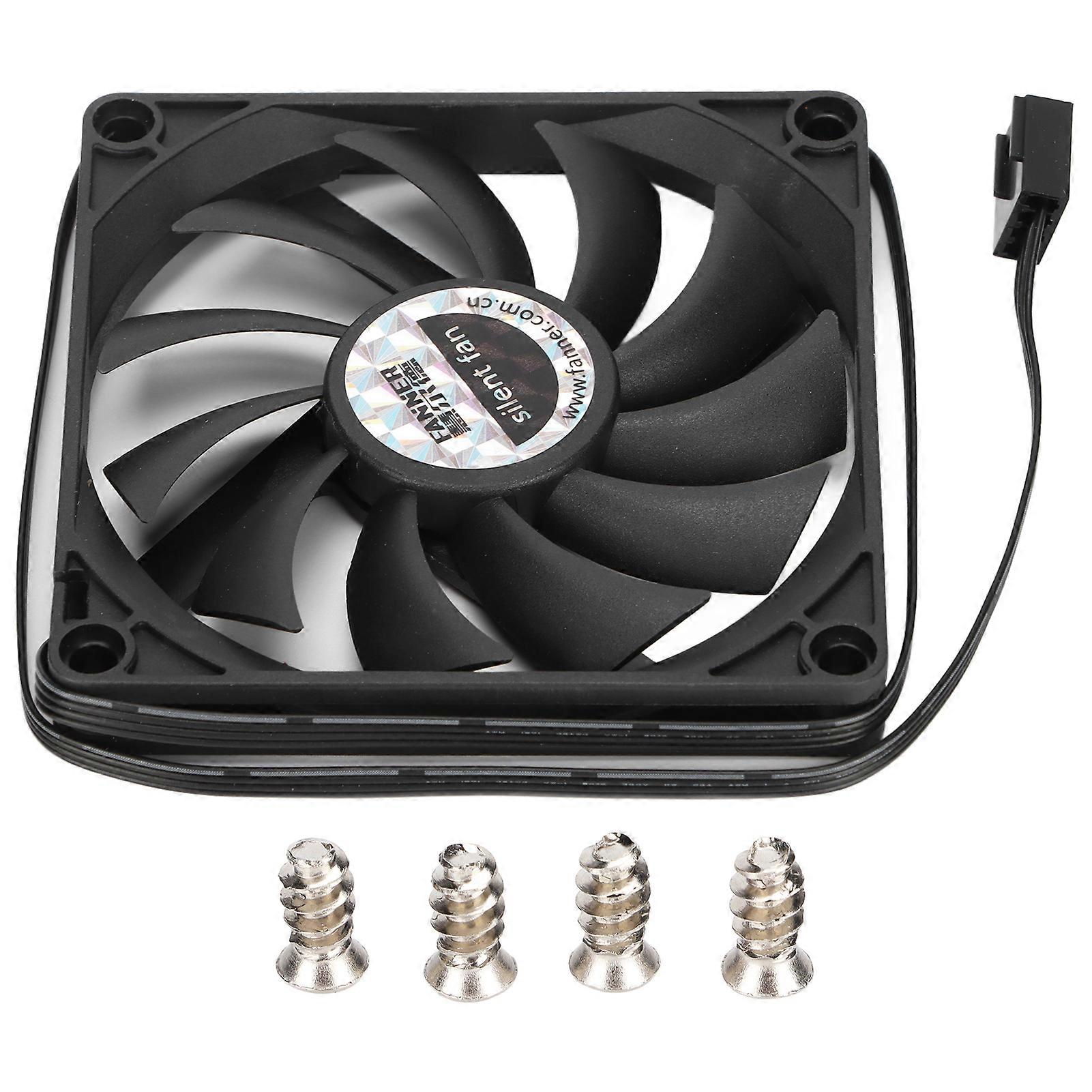 Ultra-thin 4-pin PWM cooling fan, intelligent speed regulation, with screw bag for computer chassis