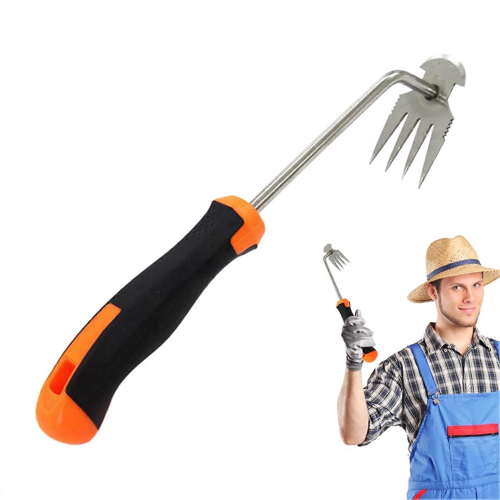 Weeding Removal Tool, Metal Manual Weeder Remover with Tines, Garden Weeds Tool for Effective Weed Control