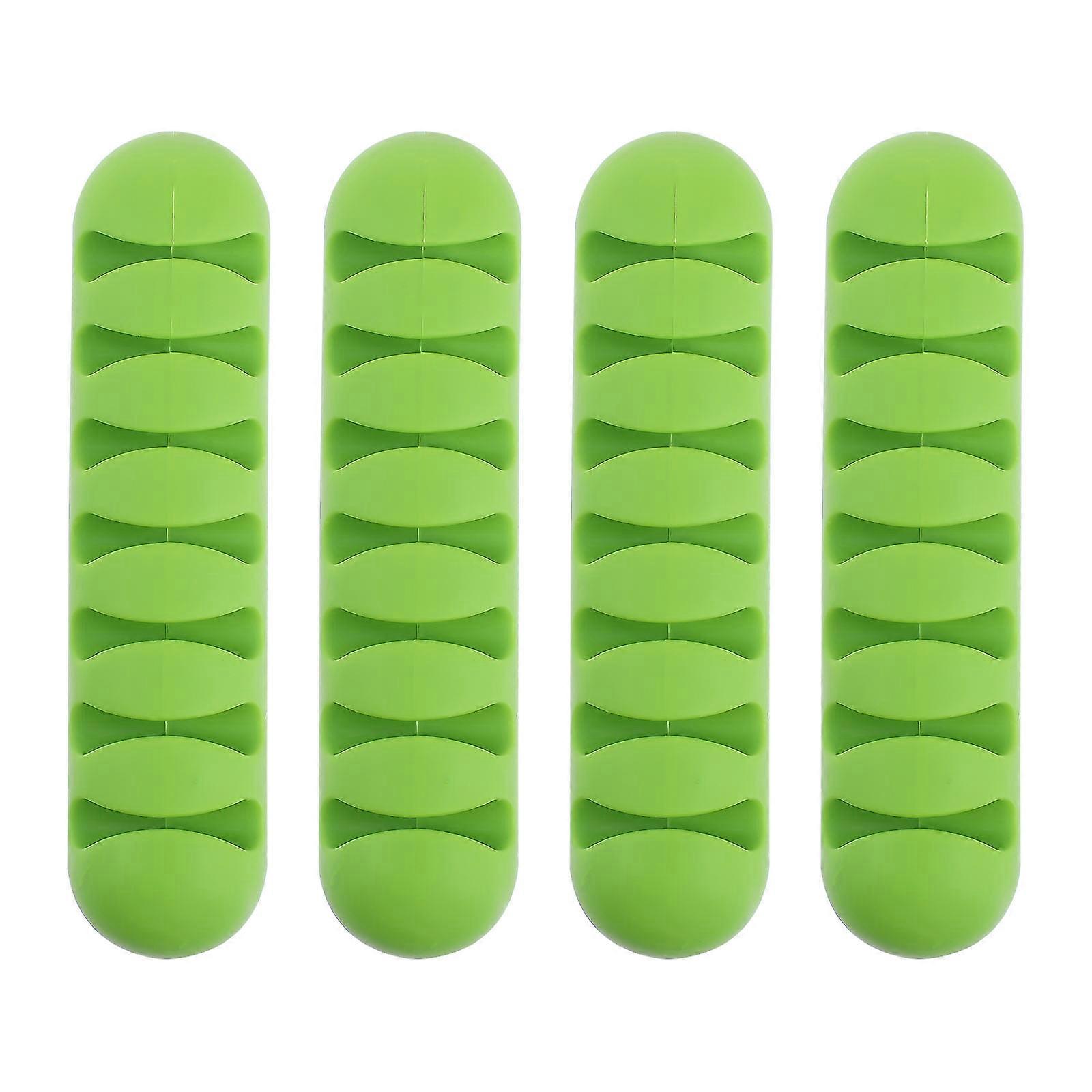 Desk Cord Holder Cable Holders Green 8X2.3X1.3CM Wire Organization 4Pcs
