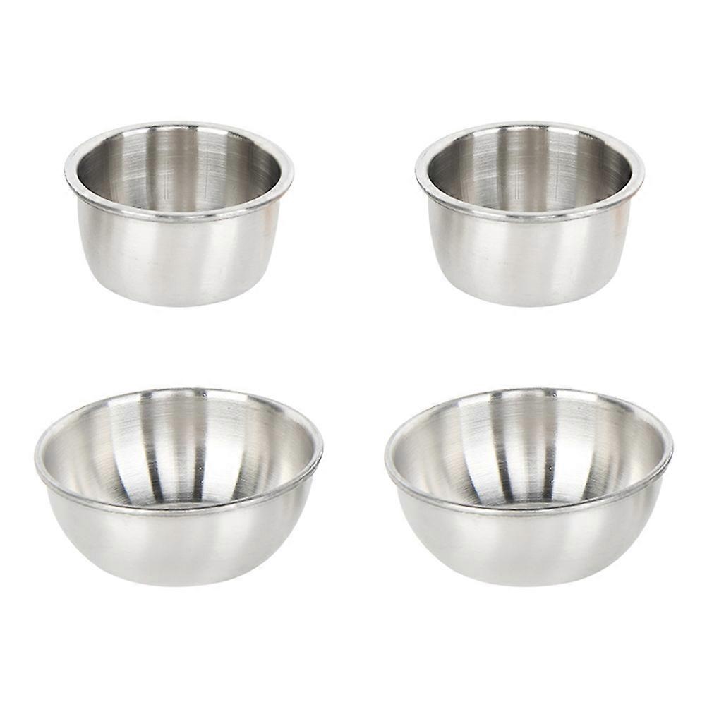 4pcs Stainless Steel Sauce Cups – Lightweight & Portable Condiment Containers with Stable Base, Easy to Clean, Ideal for Salads & Dipping