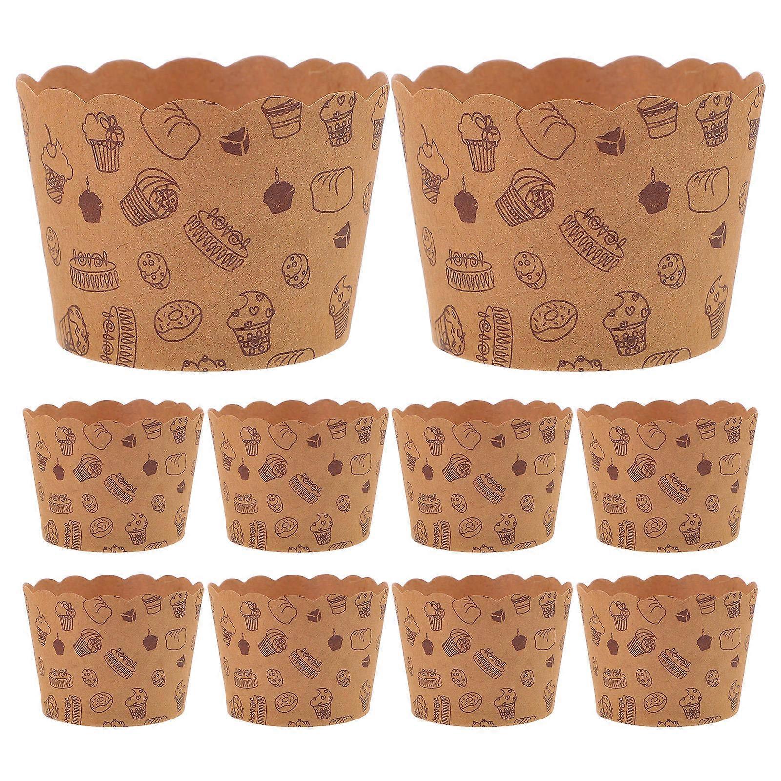 Baking Cup Wrappers Cupcake Muffin Liners Home Use Kraft Paper Square Shape 5.50X5.50X4.50CM 50Pcs