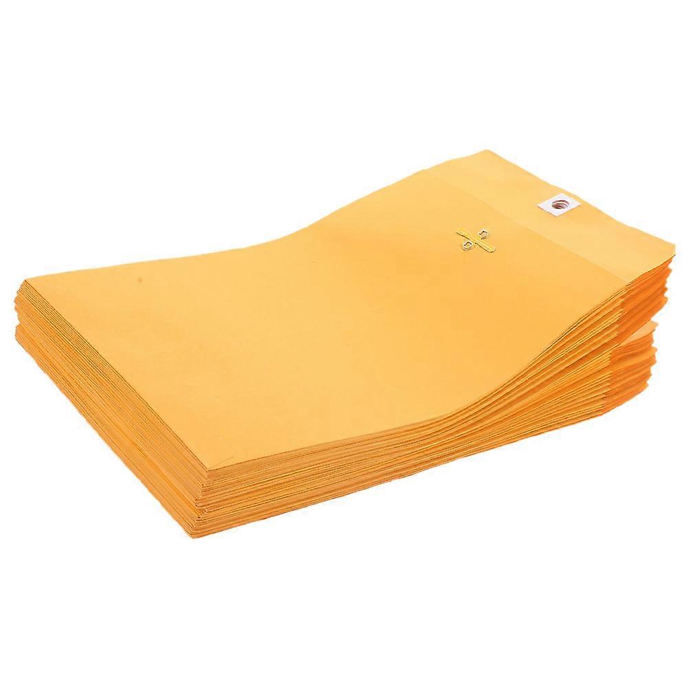 Mailing Envelope Clasp Envelopes Secure Closure Home Use Yellow 22.90X15.20X0.10CM Document Storage 100Pcs
