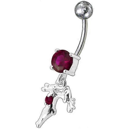 Fancy Jewelled With Single Stone Dangling Belly Ring