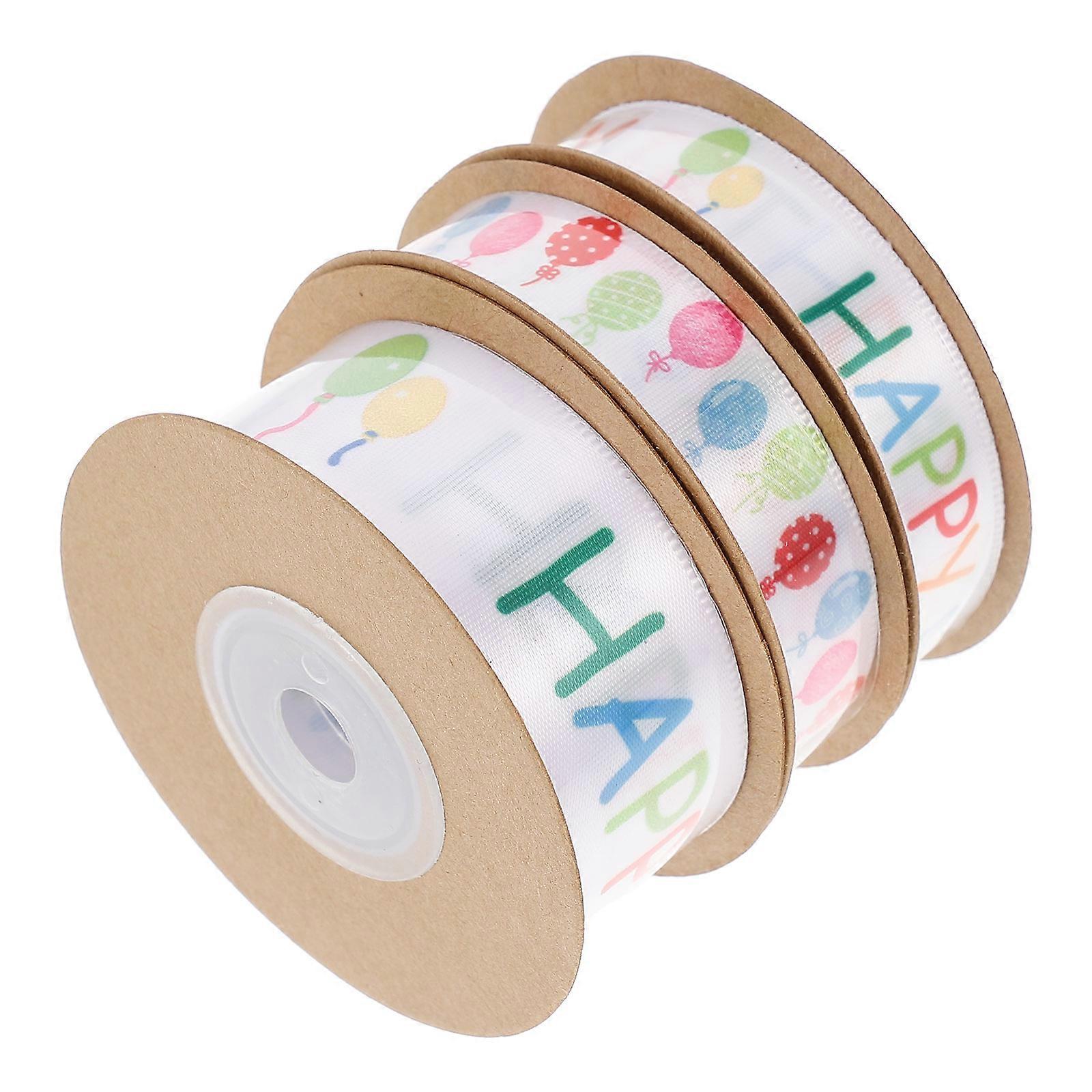 Birthday Ribbons Assorted Color present Wrapping DIY Bow Knots 3 Rolls