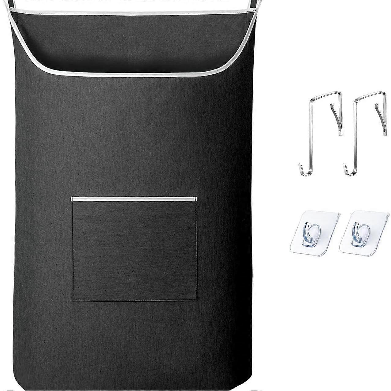 Large Opening Hanging Laundry Basket, Black