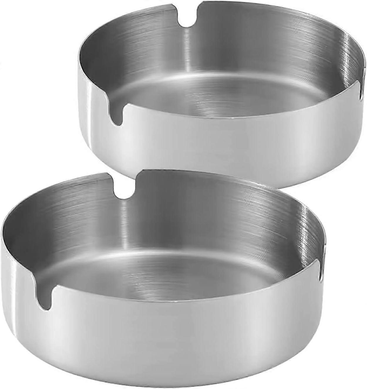 2-pack stainless steel cigarette ashtrays