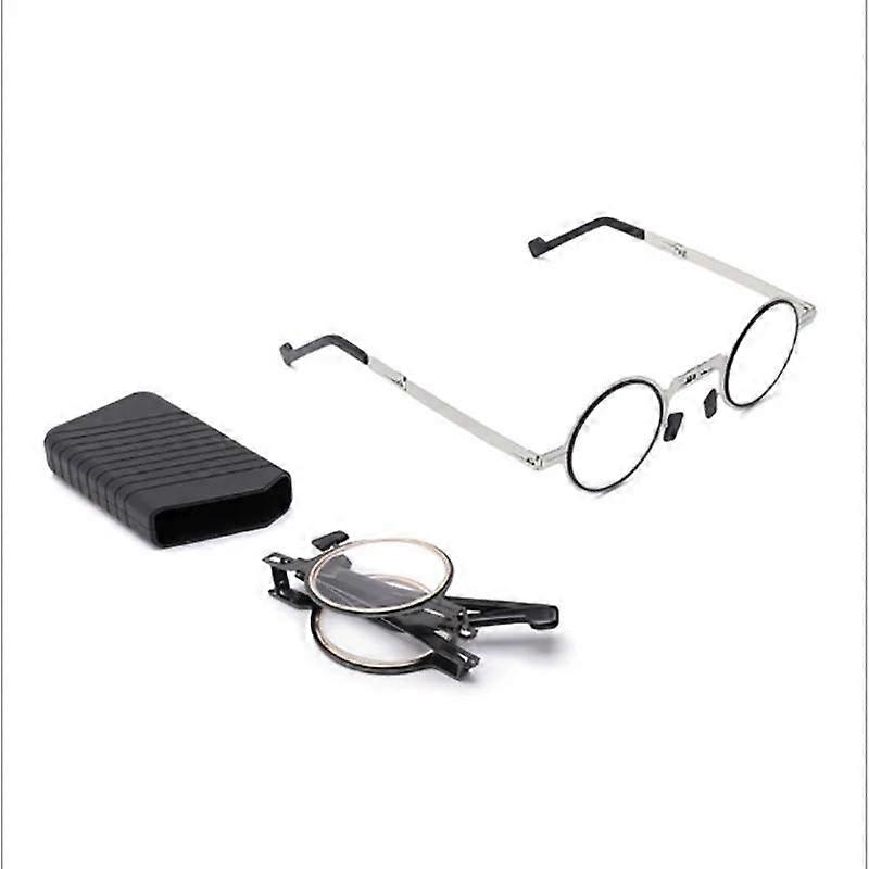 Anti Blue Light Portable Folding Reading Glasses for Men Metal Round Square Eyeglasses Men Presbyopia Gafas Diopter +1.0 TO +4.0
