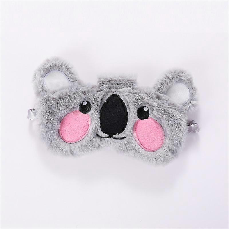 Large grey koala plush animal sleep mask