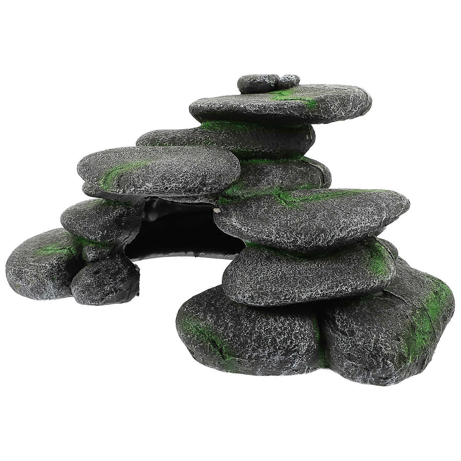 Basking Platforms for Turtles Turtle Basking Platform Aquarium Reptile Tank Decoration Grey 23.00X12.00X8.00CM Climbing 1Pack
