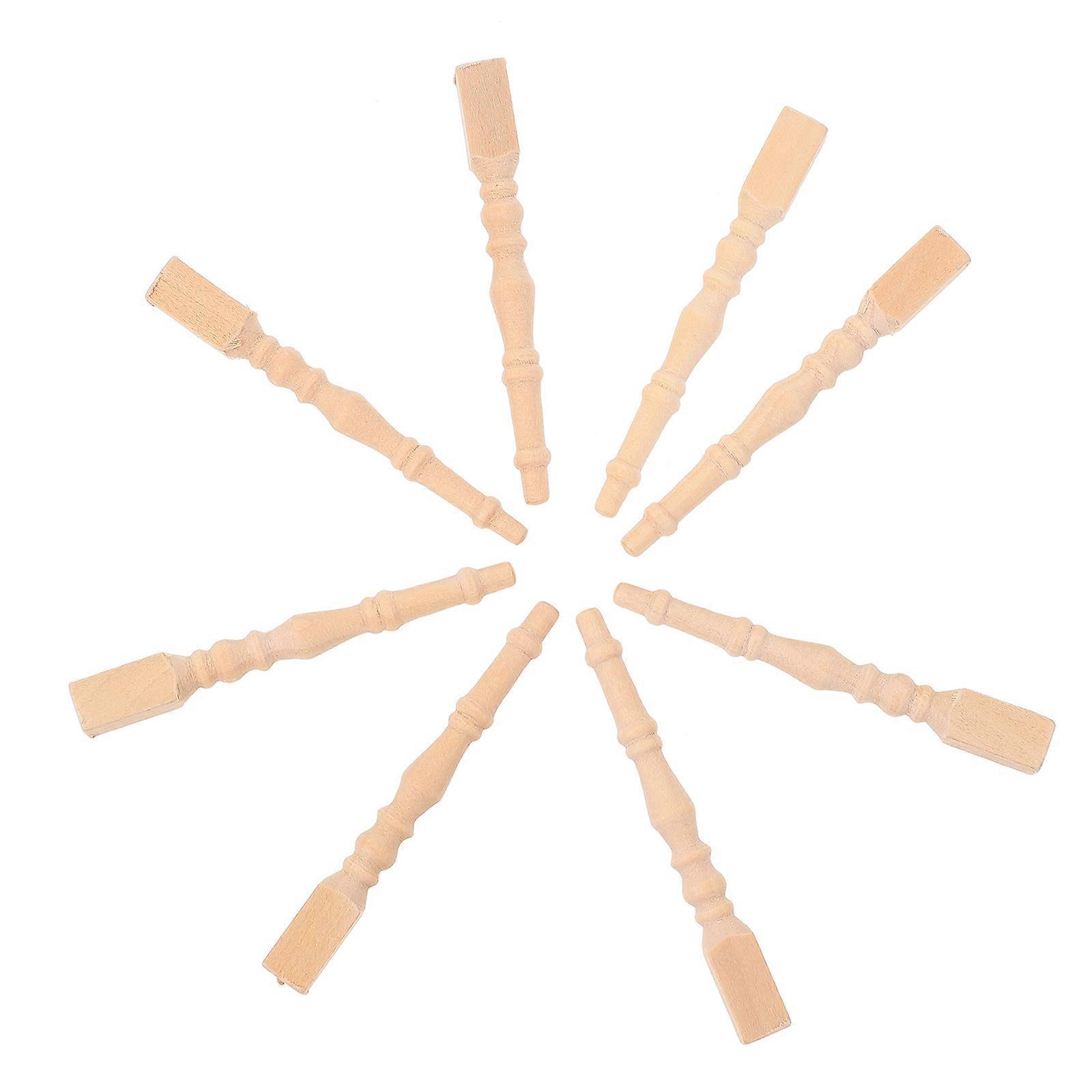 Mini Accessory Minitaure Table Legs Miniature Accessories Wooden Material Small and Design Wood Color 6Pack