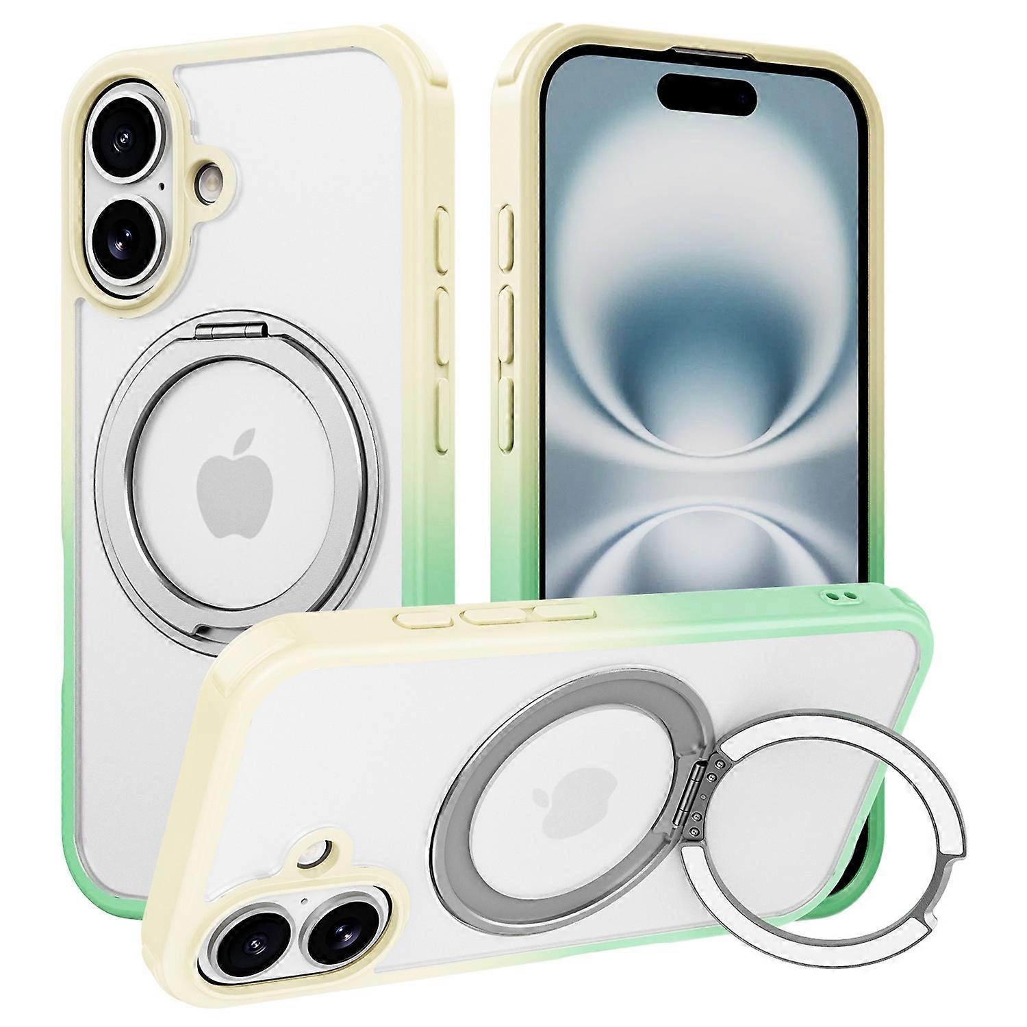 For iPhone 16 Plus Case Compatible with MagSafe Ring Kickstand TPU PC Back Cover