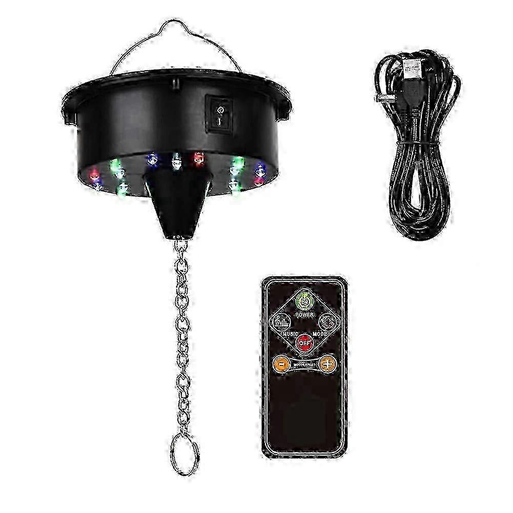 Remote-Controlled Rotating Disco Ball Motor Lights, 18 LEDs for 12, 16, 20, and 24-Inch Mirror Ball Rotator (Not Included)