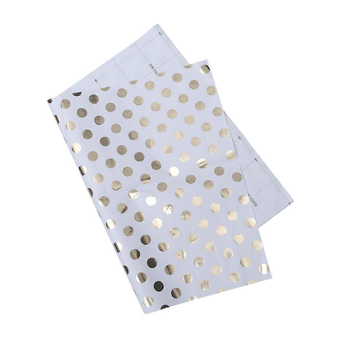 Multipurpose Wrapping Paper Roll Dots Style Luxury present Wrap for Wedding Birthday Holiday 50x70cm White and Gold 5Set
