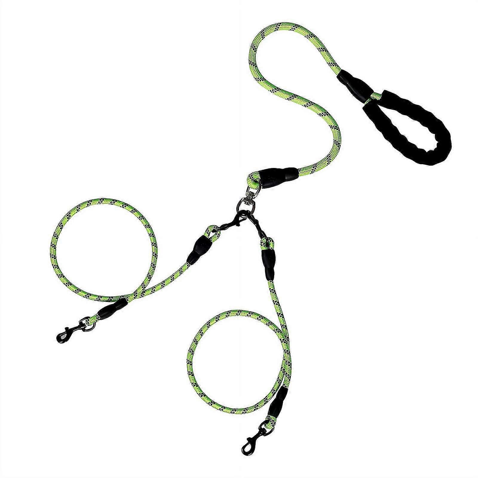 Double bungee leash, padded handles, training tool, 360° swivel, reflective, removable double leash