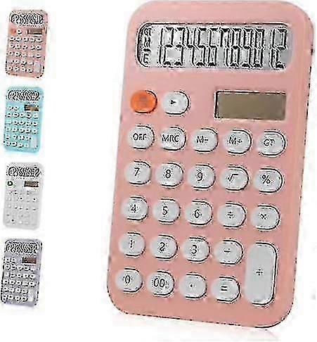 Colorful Dual Power Desktop Calculator with 12 Digit Large LCD Display for Office and School