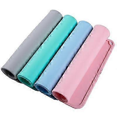 Foldable silicone non-slip children's eating mat, square heat-insulating table mat