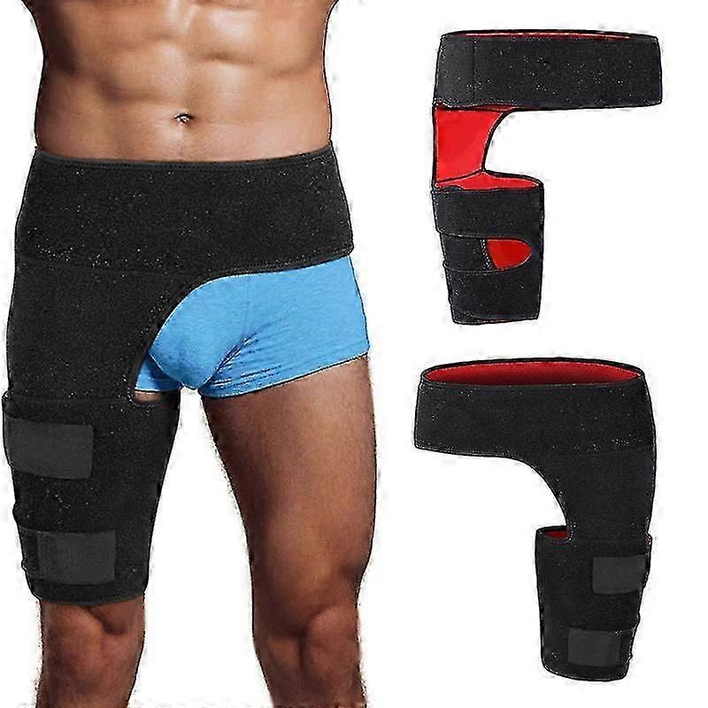 Adjustable Hip Brace And Groin Support Compression Wrap For Sciatica Relief And Thigh Injuries