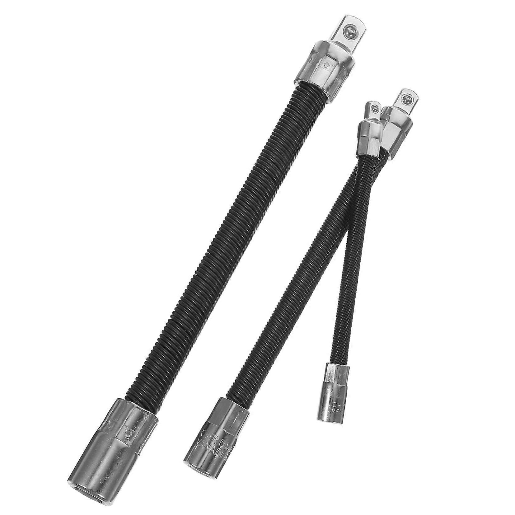 Tool Wrench Set 3-Piece Flexible Socket Wrench Extension for 1/4 and 3/8 Inch Vehicle Repair and Industrial Use