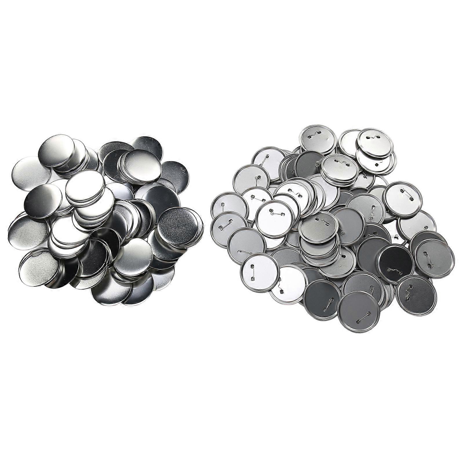 100 Sets Blank Button Badge Parts Set DIY for Button Making Machine Rust Prevention Button Maker Supplies for Crafts 58mm/2.3in 