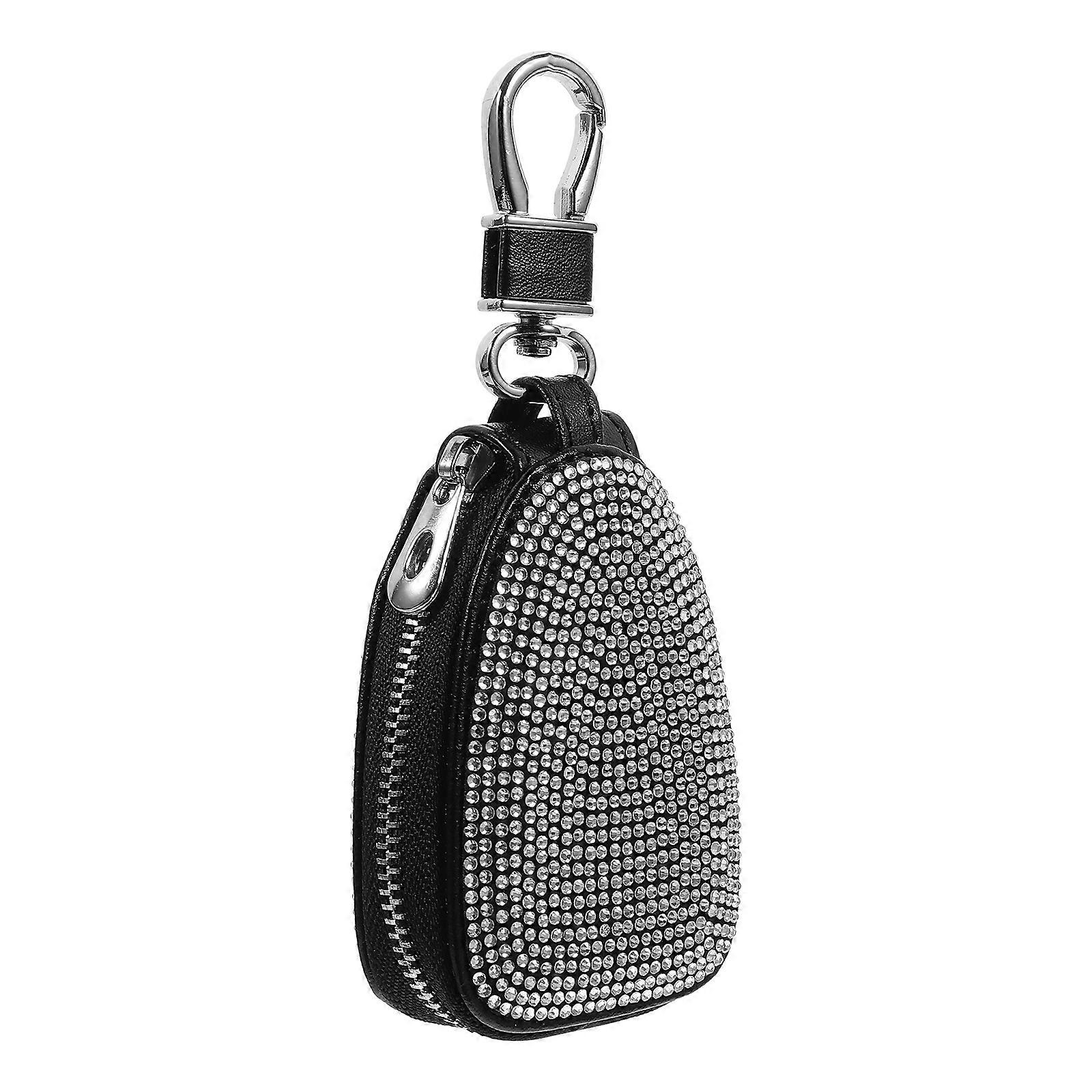 Car Zipper Key Case Portable Key Organizer Scratch Resistant Rectangular Shape 1Pcs