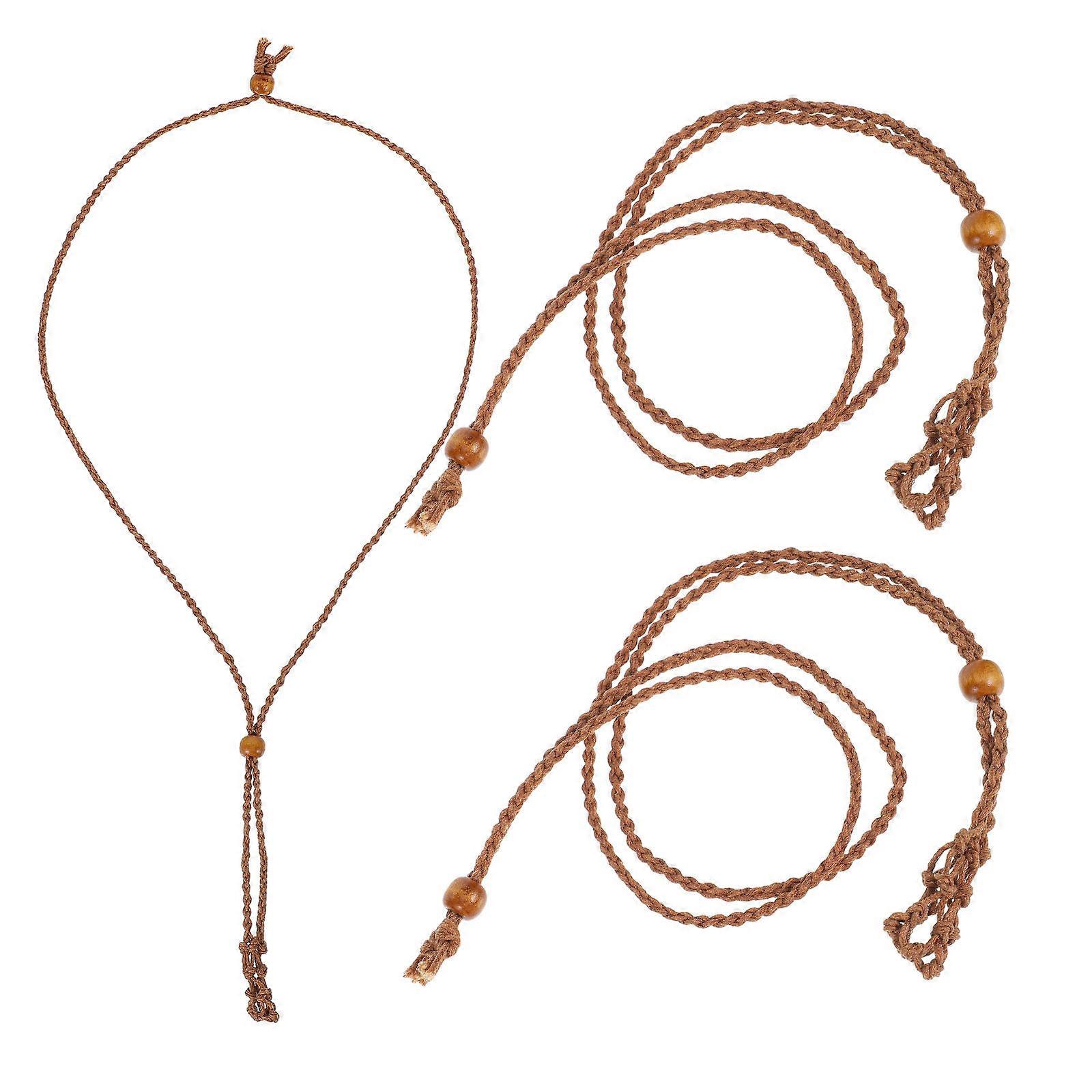 Adjustable Hand Woven Necklace Cord Set with Stretchable Crystal Cage Pendant Holder for DIY Jewelry Making – Durable Net Pouch for Loose Stones and