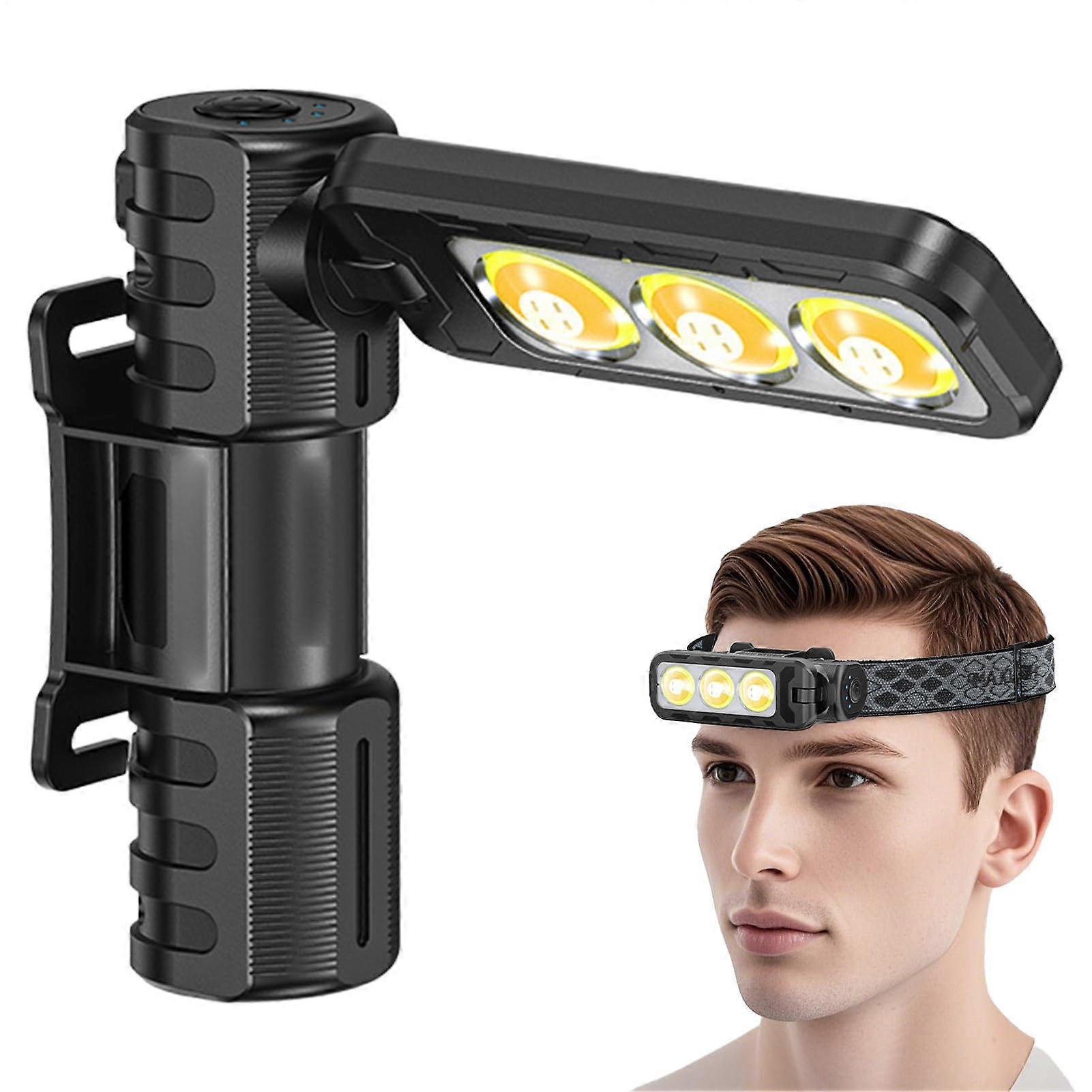Gymnastics lamp for mounting – magnetic lamp for fitness, foldable – rechargeable battery 1200 mAh for reading, fishing, and indoor repairs