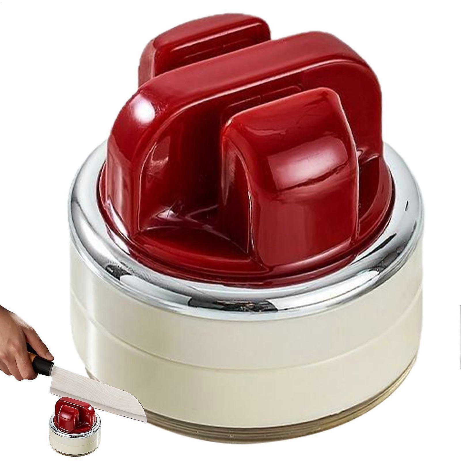 Suction cup sharpening stone, sharpener for kitchen knives, 2stage spherical whetstone, color options