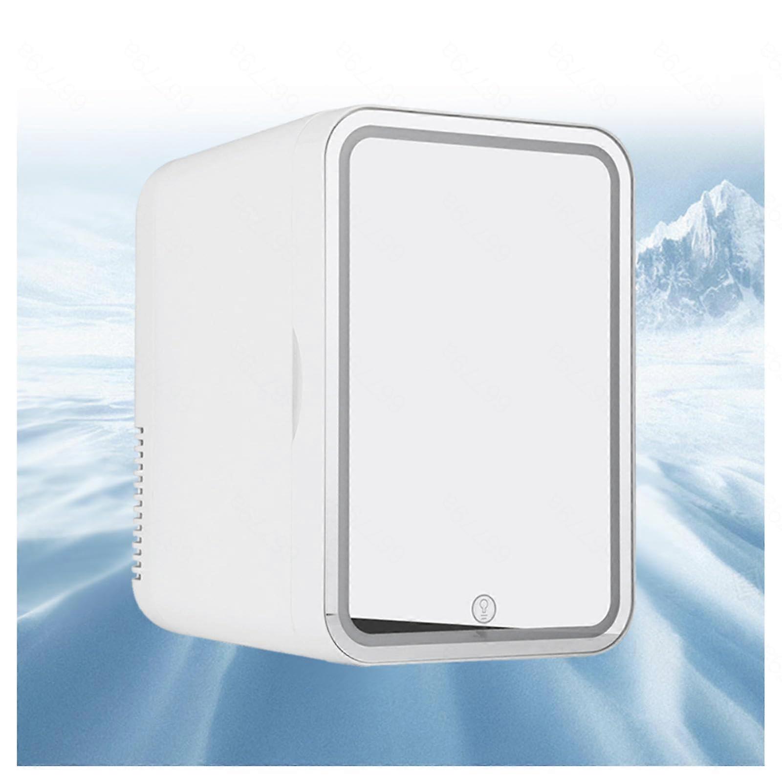 Mirror Beauty Cooler, 8 L, LED Mirror, Dimmable Skincare Fridge, 12 V/220 V Adapter, White