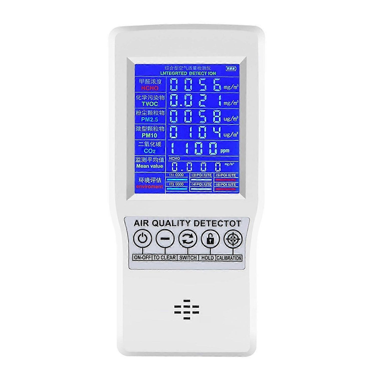 CO2 HCHO TVOC PM2.5/PM10 Portable Air Quality Monitor Indoor Home for Detector