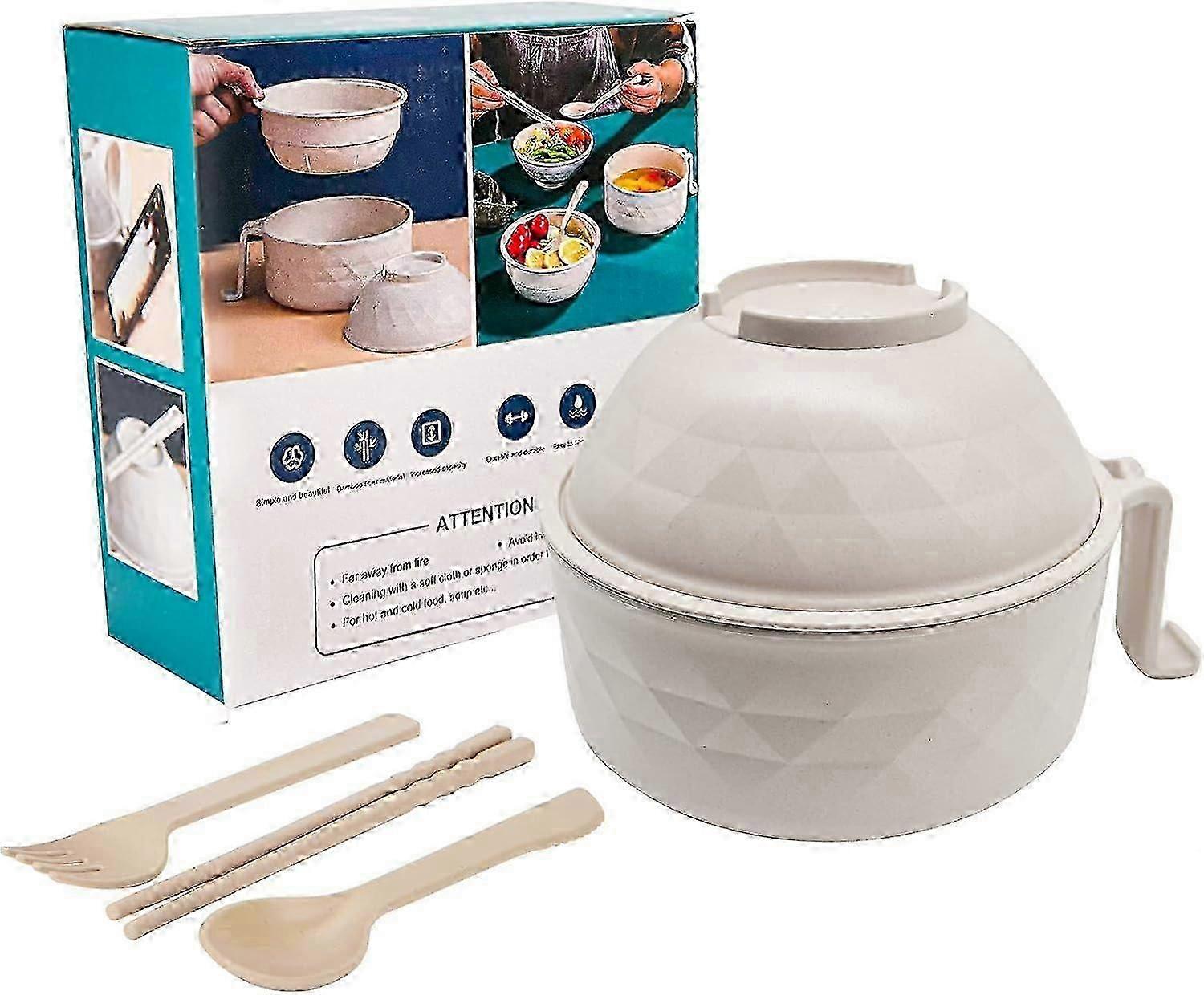 Microwave Ramen Bowl Set with Chopsticks, Instant Noodles Cooker for Dorm Essentials, Dishwasher-Safe