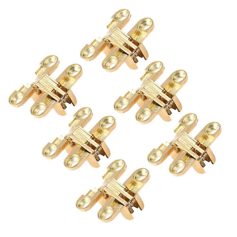 6pcs Zinc Alloy Folding Shelf Hinges – Gold Tone Hidden Table Flap Brackets for Durable Rust Resistant Cabinet Doors and Folding Furniture Hardware