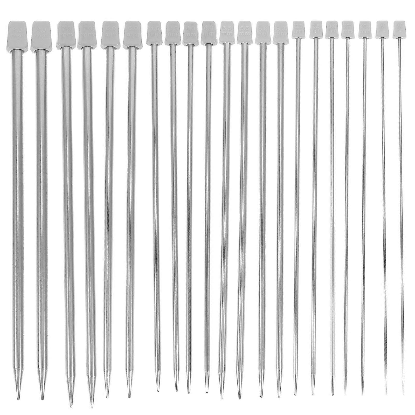 Hand-Knitting Needles Metal Yarn Needles Crafting Tools Home Use Craft Projects 25X1X0.7CM 22Pcs
