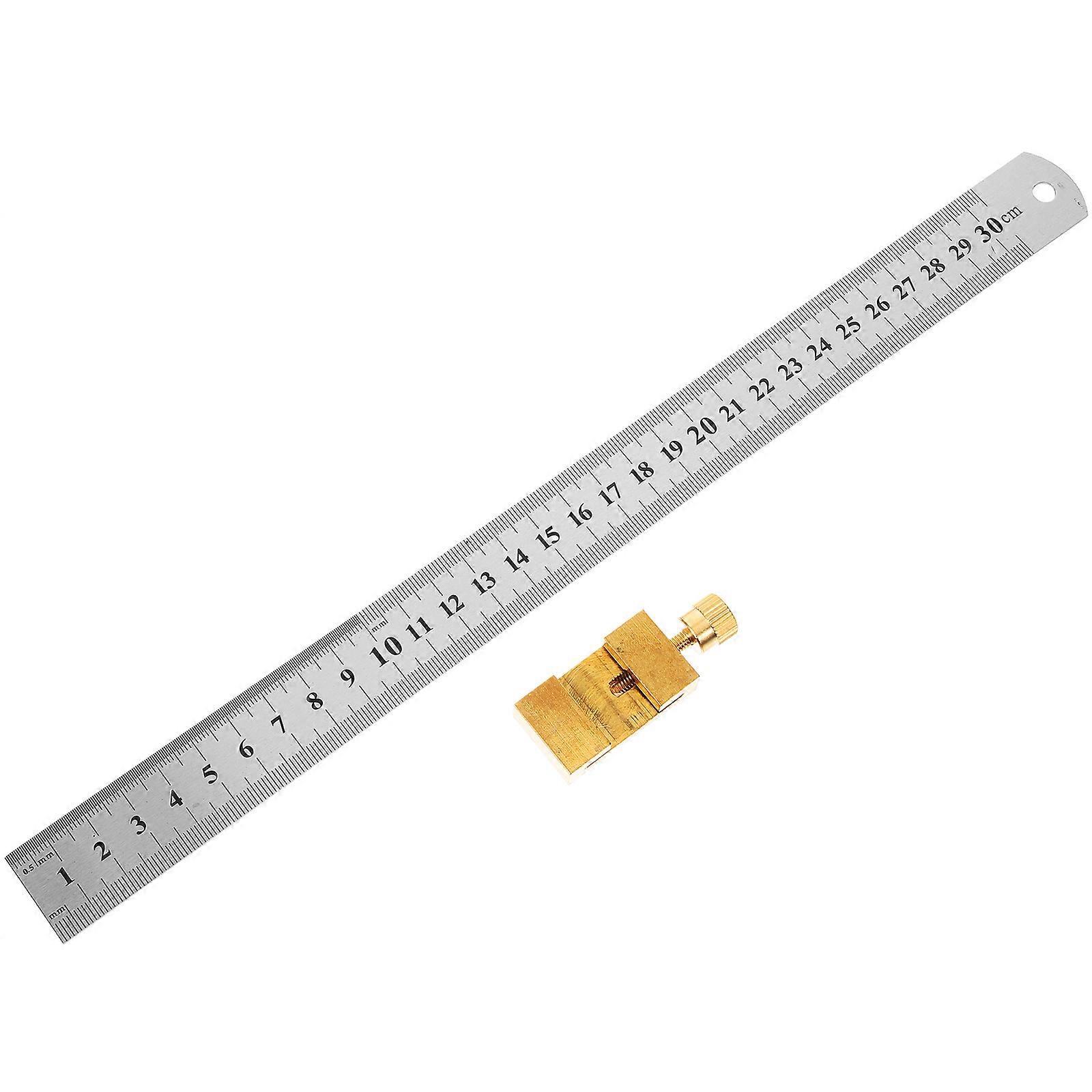 Woodworking Marking Gauge Kit with Stop Locator Black Stainless Steel and Brass 1 Set