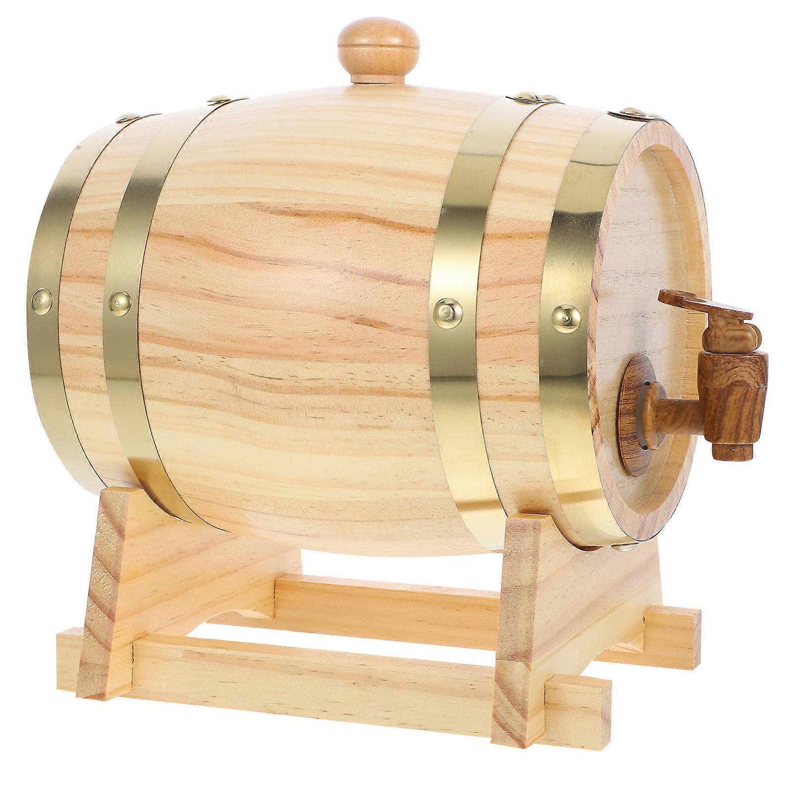 Wooden Wine Aging Barrel Set Rustic Storage Bucket for Home Wine Dispensing and Storing