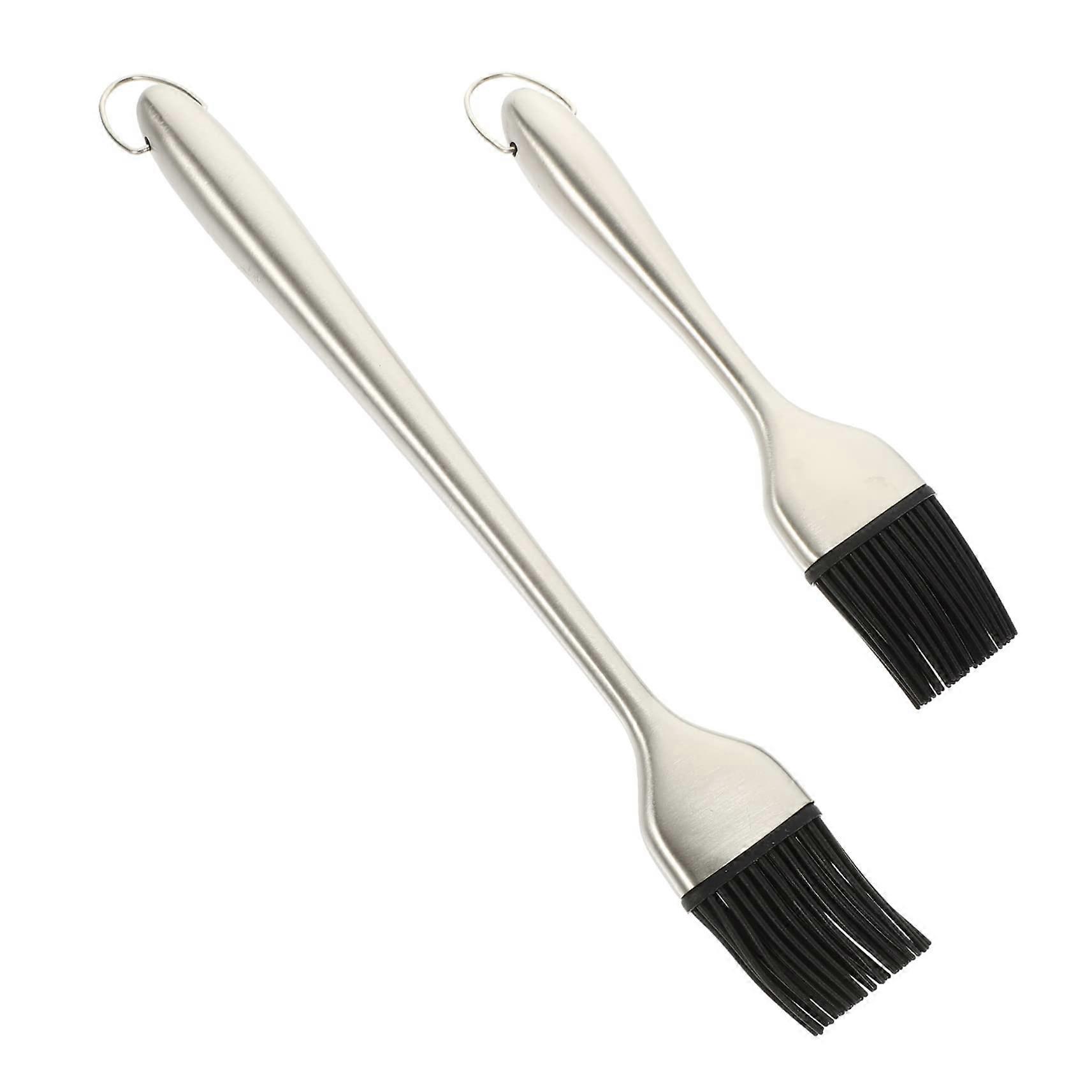 Grill Brushes Set of 2, Stainless Steel BBQ Sauce and Oil Brush, Ideal for Baking and Grilling, Kitchen Oil Dispenser Tool