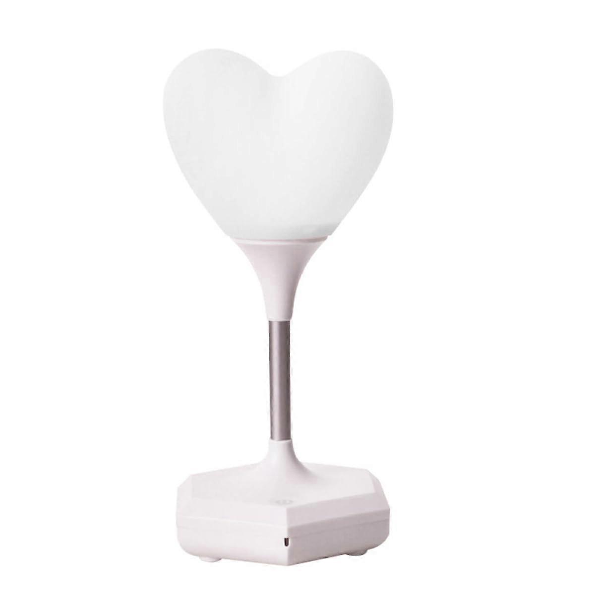 Heart-Shaped Desk Lamp with Touch Control, 3-Color Charging Night Light for Kids Bedroom, Home Decorative Lighting
