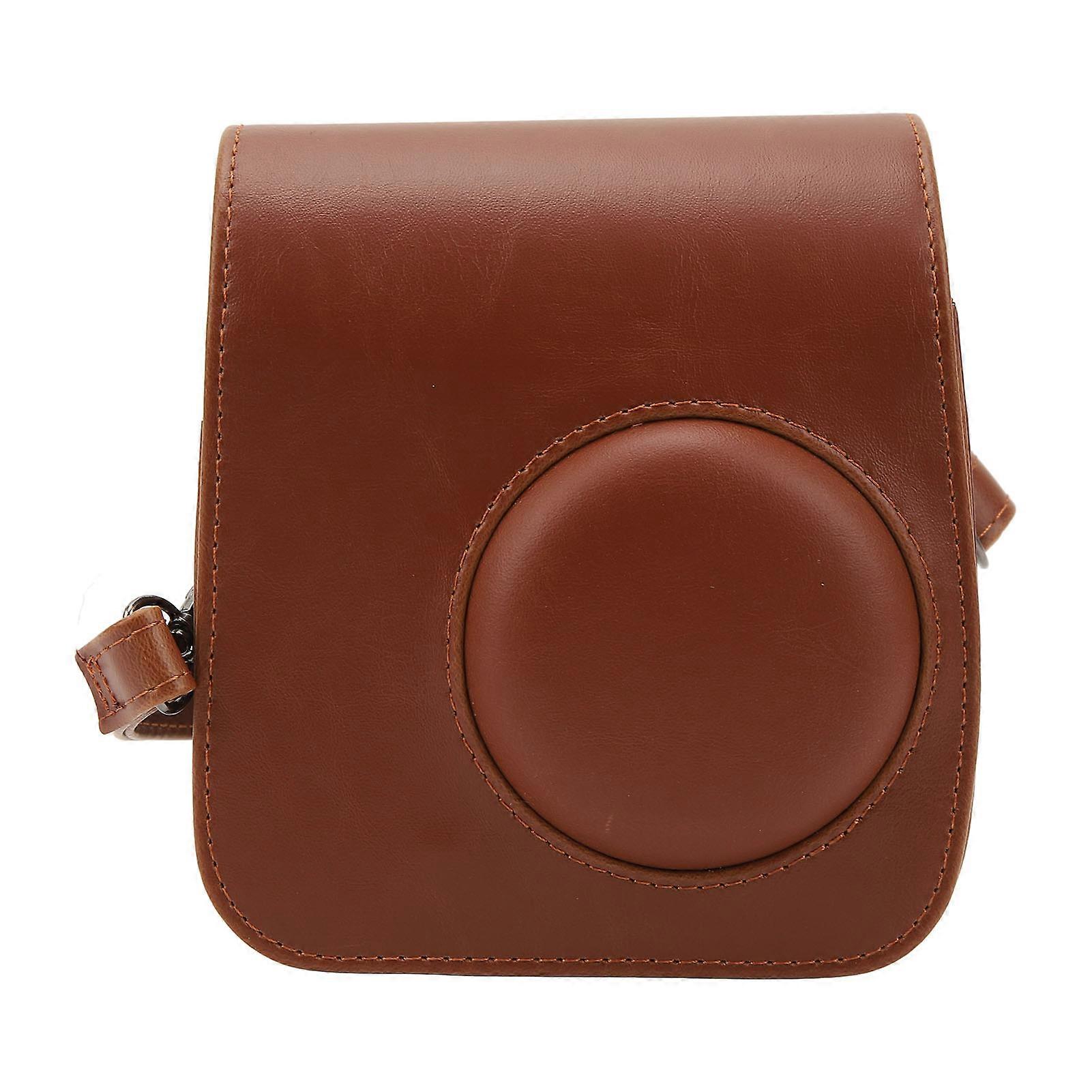 Protective Portable Camera Case PU Leather Camera Bag with Adjustable Shoulder Strap for Fujifilm Instax Mini 7+ 