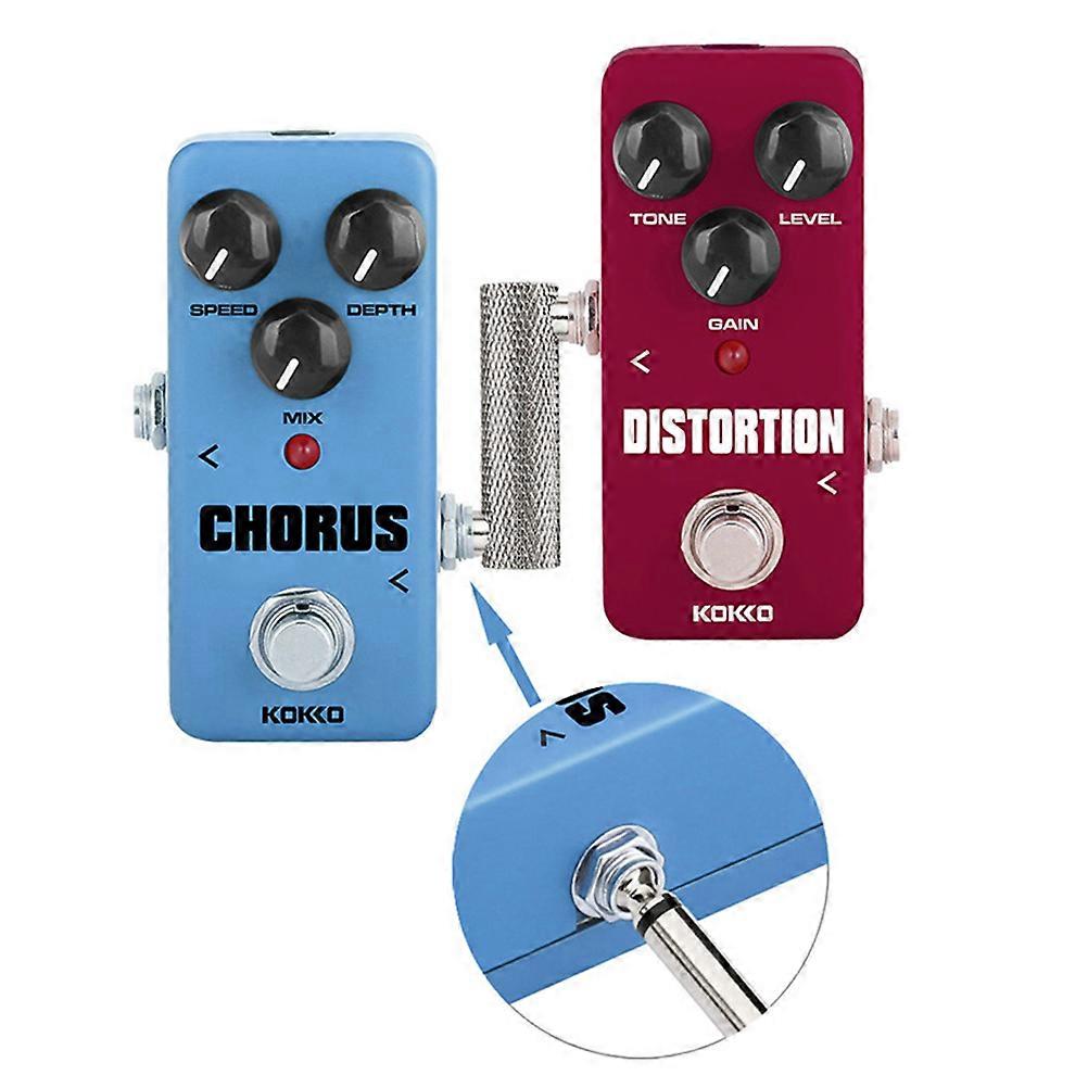 3pcs Double Head Z Type Audio Coupler for Guitar Effect Pedals, Silver Finish