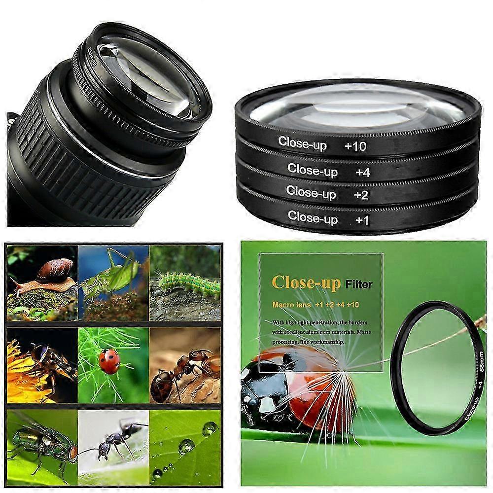 Close-Up Filter Set (+1, +2, +4, +10) with a Filter Case for Nikon Coolpix P900/P950 and Kodak PIXPRO AZ901 Digital Cameras