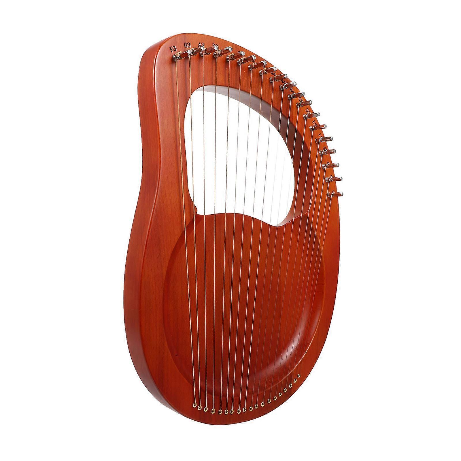 1 Set Wooden 19 String Lyre Harp Portable Musical Instrument Wood Color