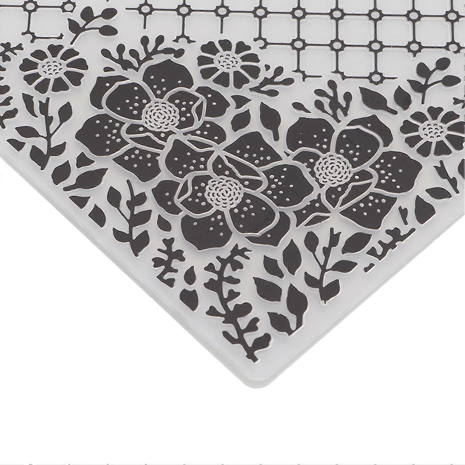 2Pcs Plastic Embossing Folder Clear Concave Convex Texture DIY Craft Template Molds for Invitations Envelopes Card