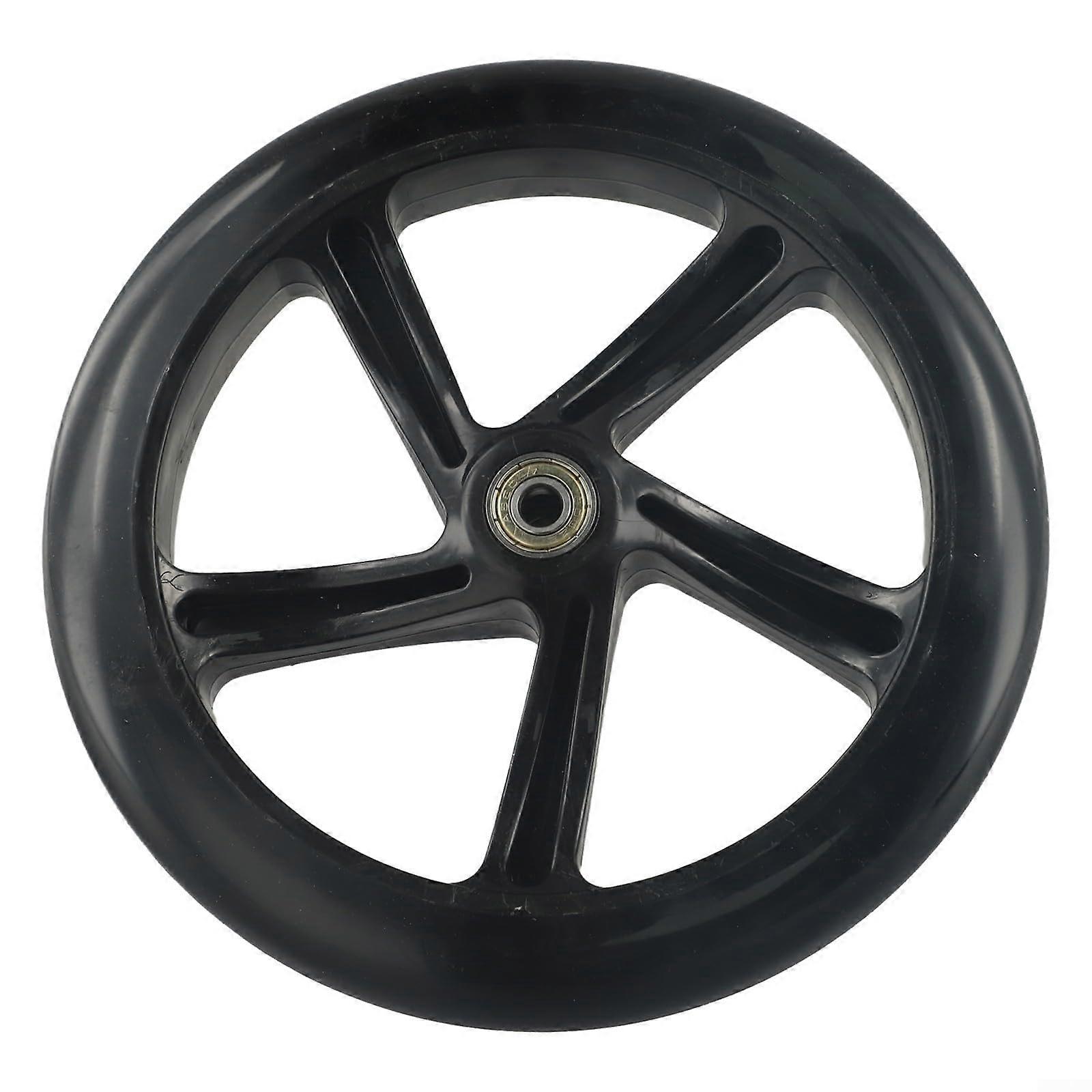 8' Smooth Kids Scooter Wheel with Ball Bearing Hub 40mm Width Black