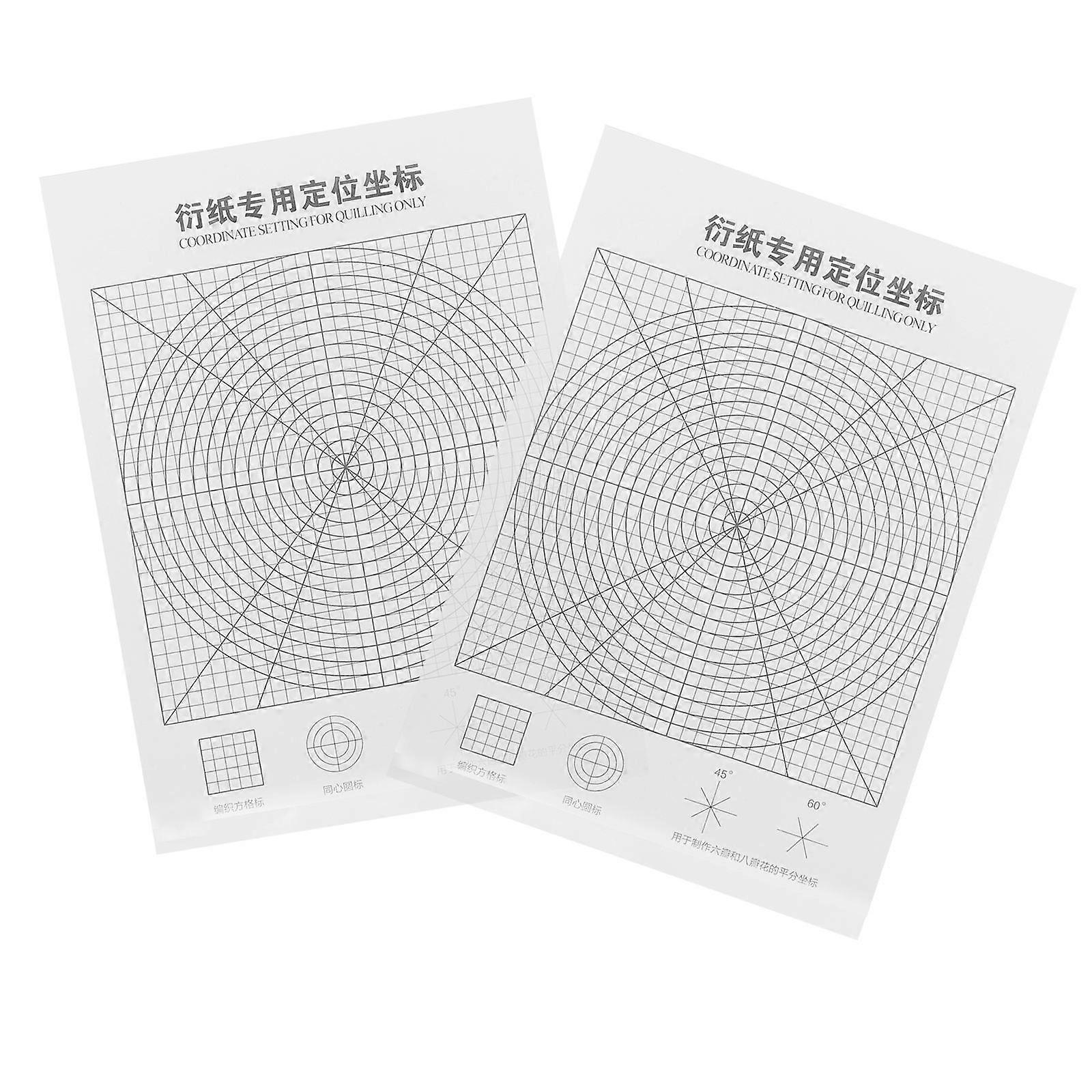 Positioning Tool For Quilling Paper Quilling Positioning Sheet Clear Coordinate Design 25.00X18.00X0.10cm Holding Quilling Paper Strips 2Pack