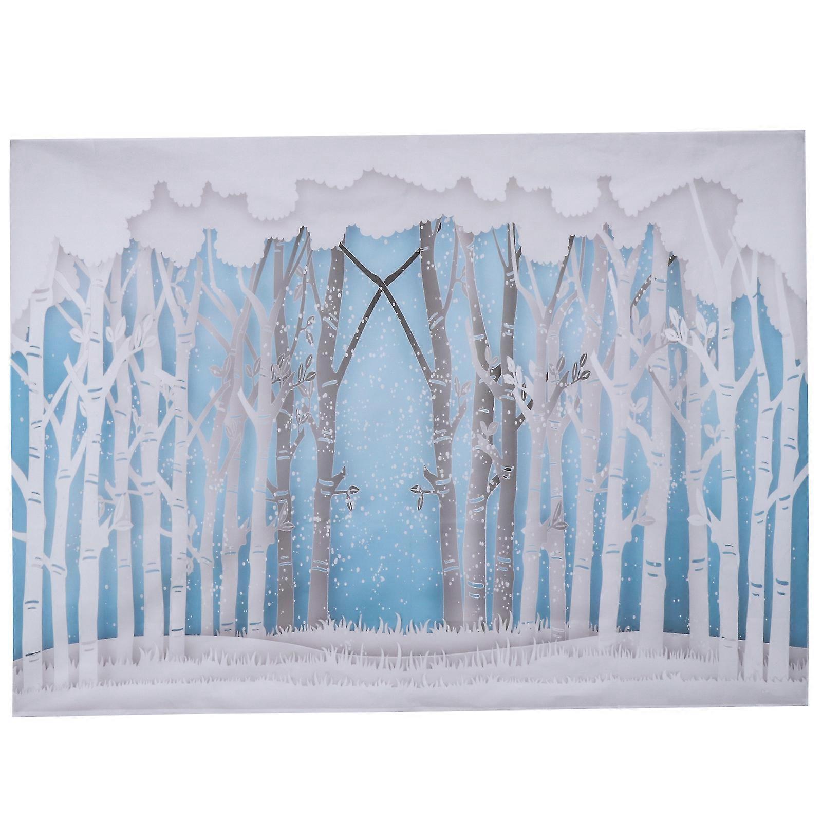 Photo Backdrop Forest Pattern Wall Tapestry Indoor Decoration White 210x150cm Hanging Backdrop 1Pack