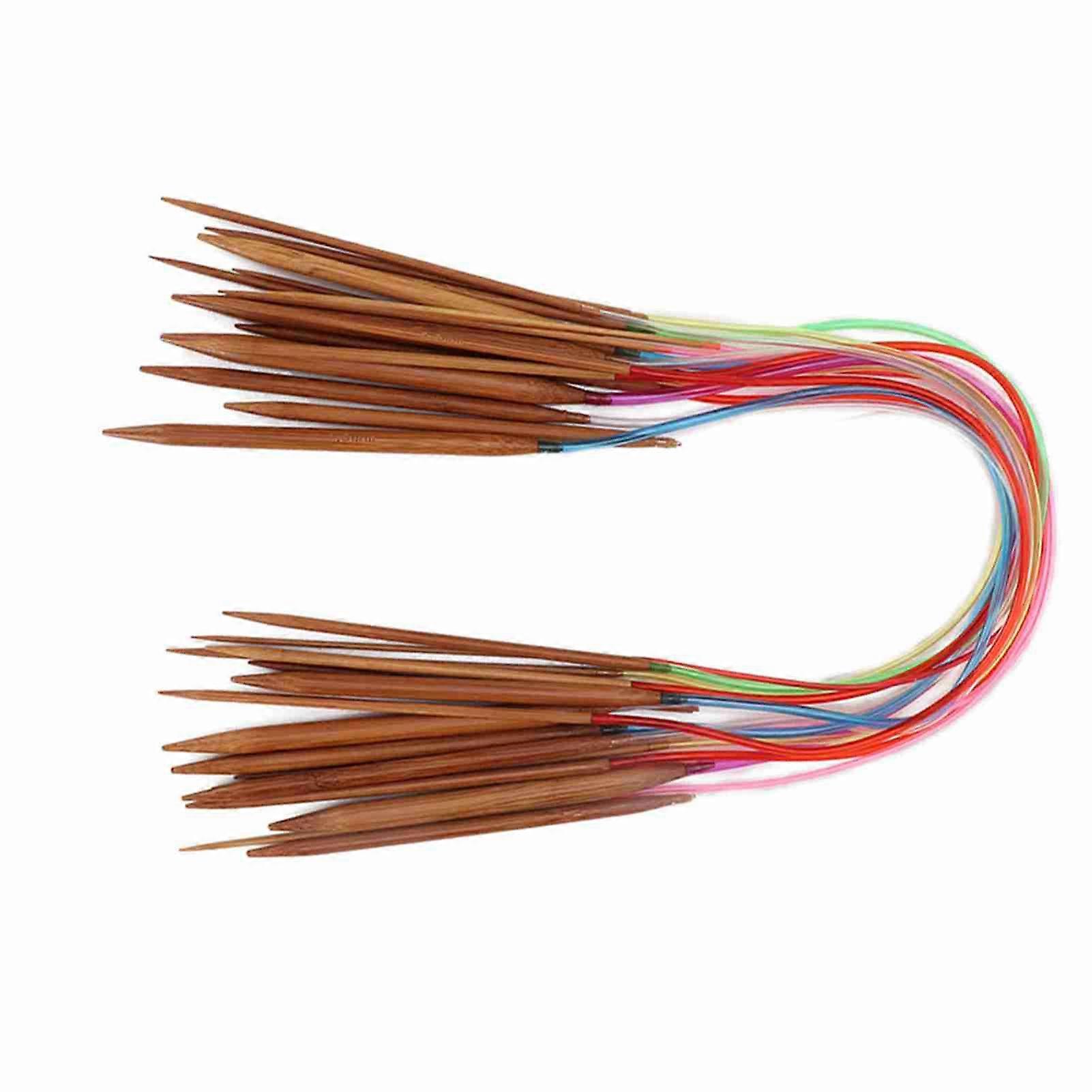 Multicolor Plastic Pipe Carbonized Double Annular Bamboo Sweater Needles(100 cm/39.4 in)