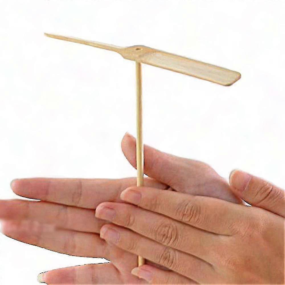 10 قطع الخيزران اليعسوب تحلق اللعب اليد الدوار المروحة لعبة الجنية للأطفال في الهواء الطلق