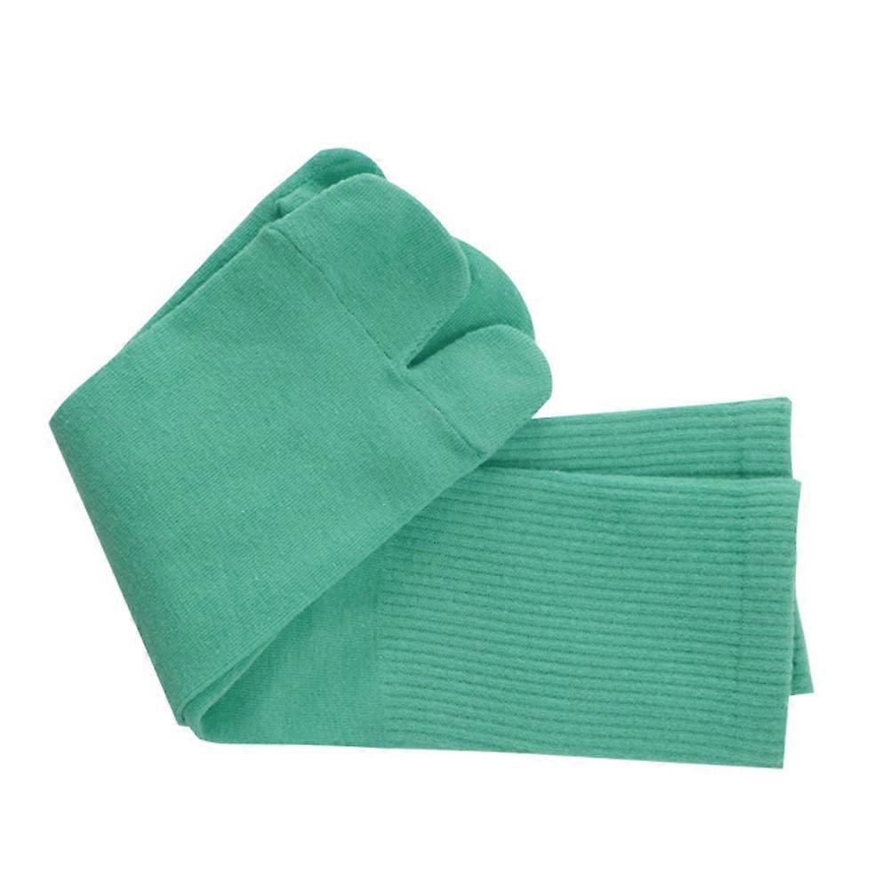 Clog Socks For Women Two-Toed Socks Green Color Breathable Comfortable 1Pair