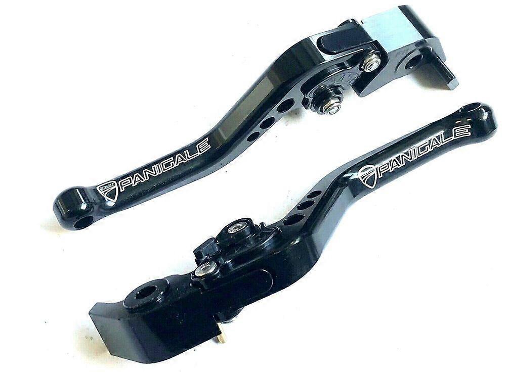 Gælder for Ducati 1299 Panigale S 2015-2021 SORT BREMSE & KOBLINGSHÅNDTAG SÆT LANDEVEJSBANELØB
