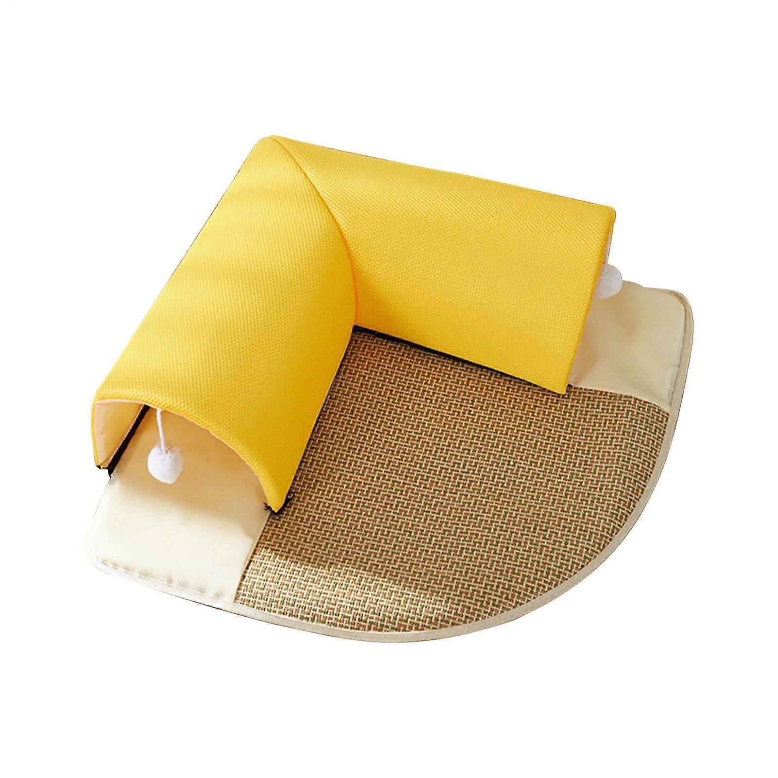 Cat tunnel bed, cat bed and tunnel pet cushion with cave, nonslip 2in1 cat tunnel bed with removable cushion for kittens, chinchillas, ferrets.